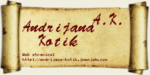 Andrijana Kotik vizit kartica
